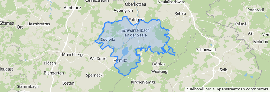 Mapa de ubicacion de Schwarzenbach a.d.Saale.