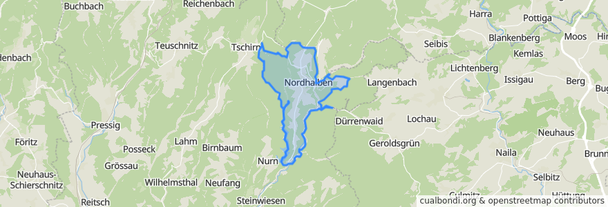 Mapa de ubicacion de Nordhalben.