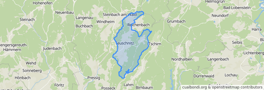 Mapa de ubicacion de Teuschnitz.