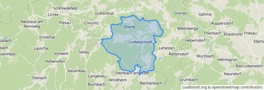 Mapa de ubicacion de Ludwigsstadt.