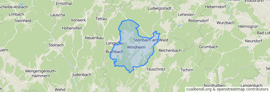 Mapa de ubicacion de Steinbach am Wald.