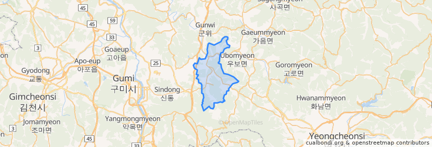 Mapa de ubicacion de 효령면.