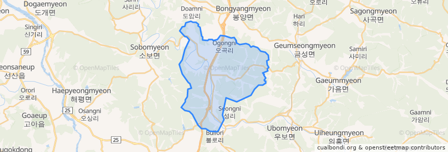 Mapa de ubicacion de 군위읍.