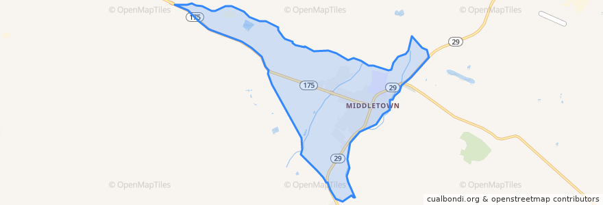 Mapa de ubicacion de Middletown.