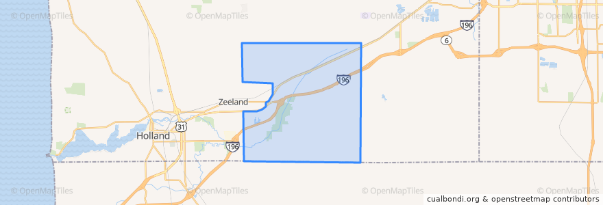 Mapa de ubicacion de Zeeland Charter Township.