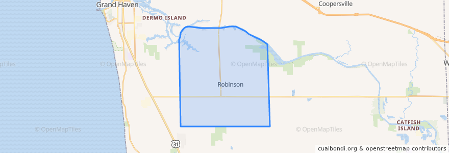 Mapa de ubicacion de Robinson Township.