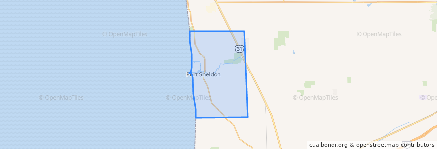 Mapa de ubicacion de Port Sheldon Township.