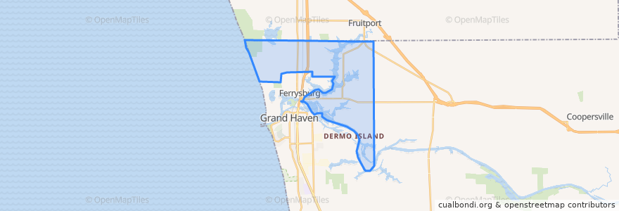 Mapa de ubicacion de Spring Lake Township.