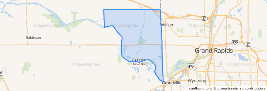 Mapa de ubicacion de Tallmadge Township.