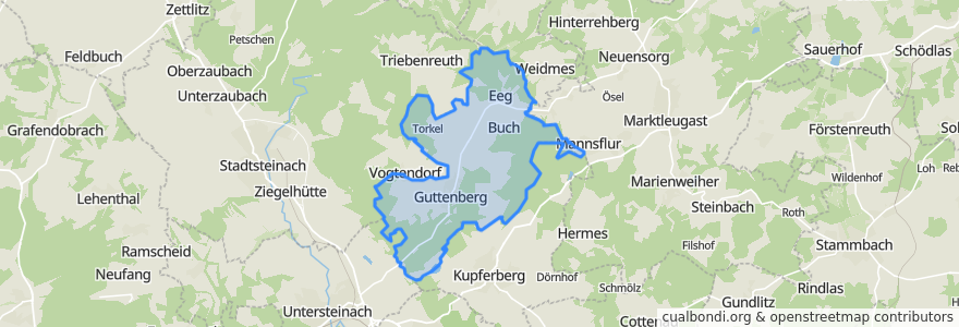 Mapa de ubicacion de Guttenberg.