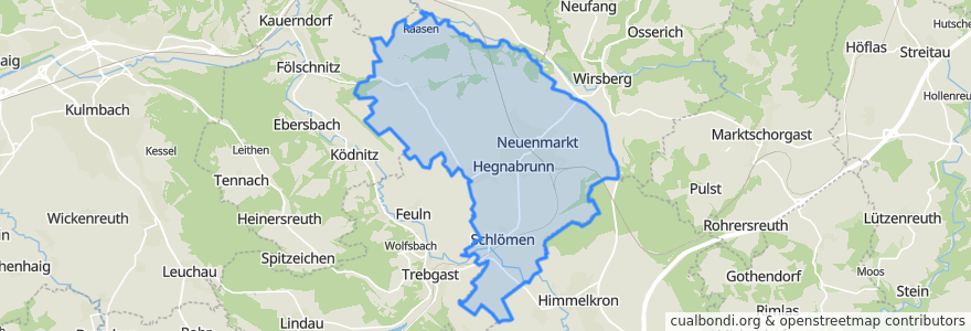 Mapa de ubicacion de Neuenmarkt.