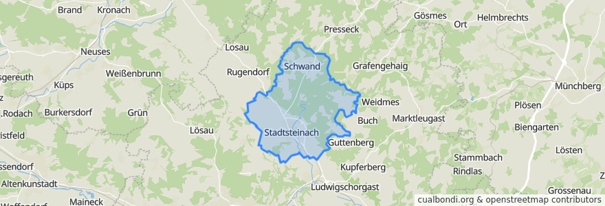 Mapa de ubicacion de Stadtsteinach.