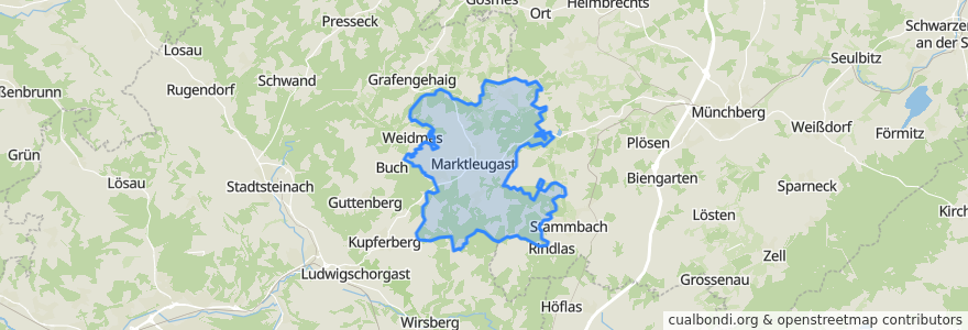 Mapa de ubicacion de Marktleugast.