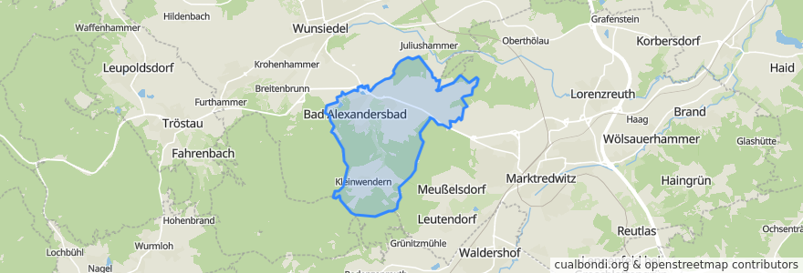 Mapa de ubicacion de Bad Alexandersbad.