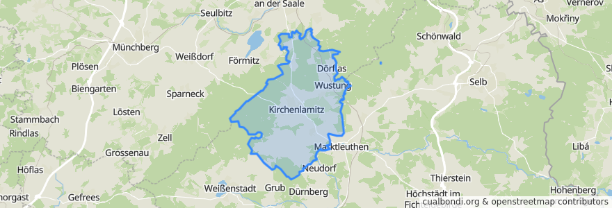 Mapa de ubicacion de Kirchenlamitz.