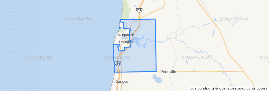 Mapa de ubicacion de Saugatuck Township.