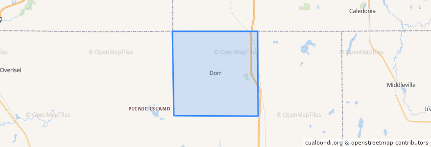 Mapa de ubicacion de Dorr Township.