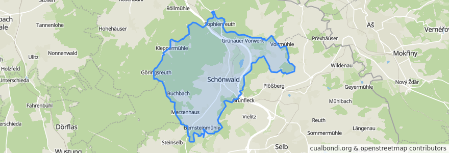 Mapa de ubicacion de Schönwald.