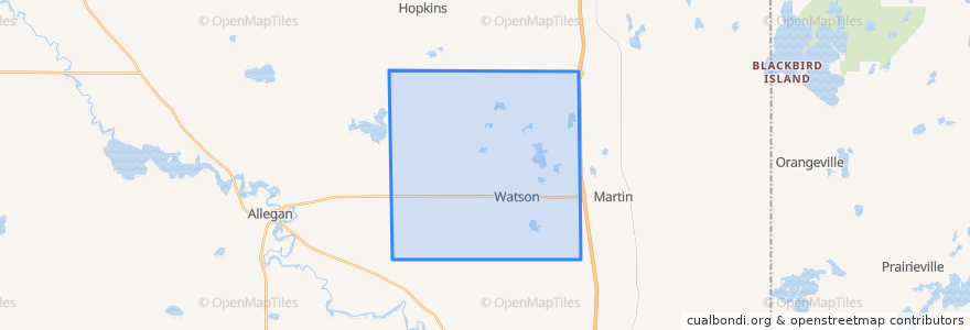 Mapa de ubicacion de Watson Township.