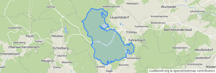 Mapa de ubicacion de Tröstauer Forst-West.