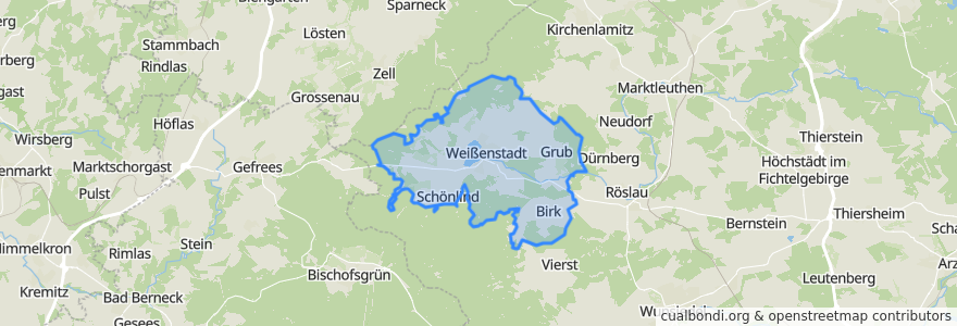 Mapa de ubicacion de Weißenstadt.