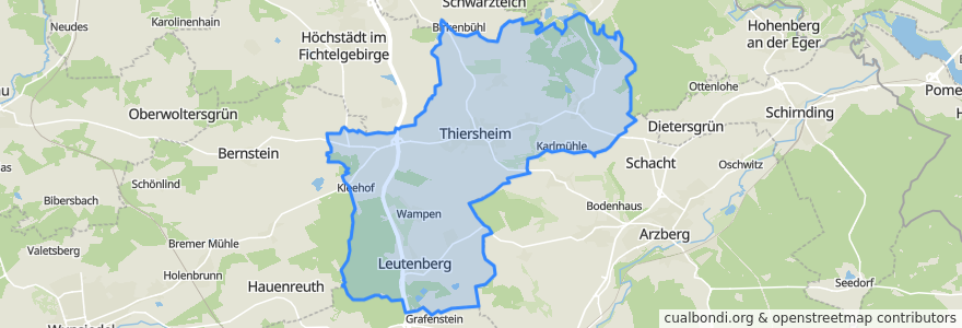 Mapa de ubicacion de Thiersheim.