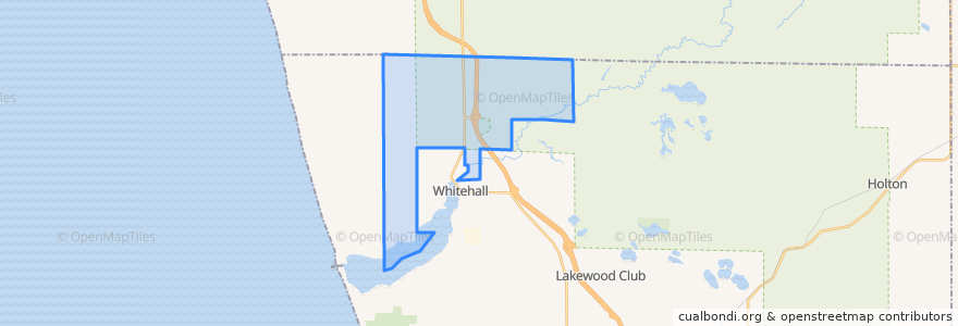 Mapa de ubicacion de Montague Township.