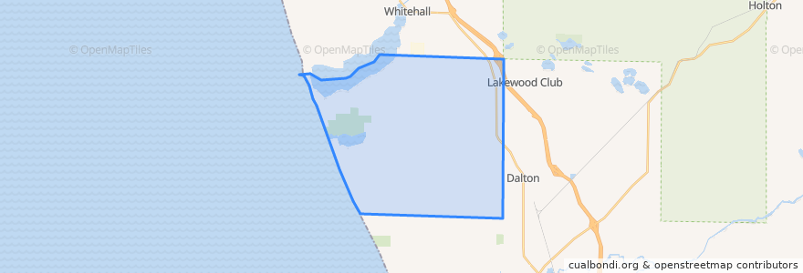 Mapa de ubicacion de Fruitland Township.