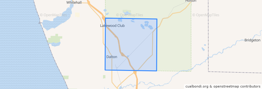 Mapa de ubicacion de Dalton Township.