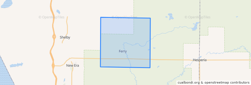 Mapa de ubicacion de Ferry Township.