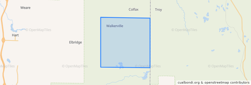 Mapa de ubicacion de Leavitt Township.