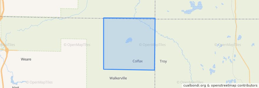 Mapa de ubicacion de Colfax Township.