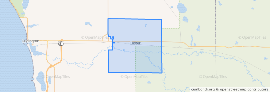 Mapa de ubicacion de Custer Township.