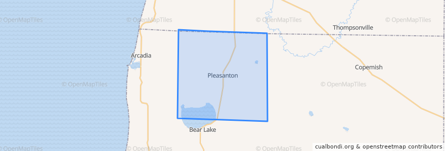 Mapa de ubicacion de Pleasanton Township.