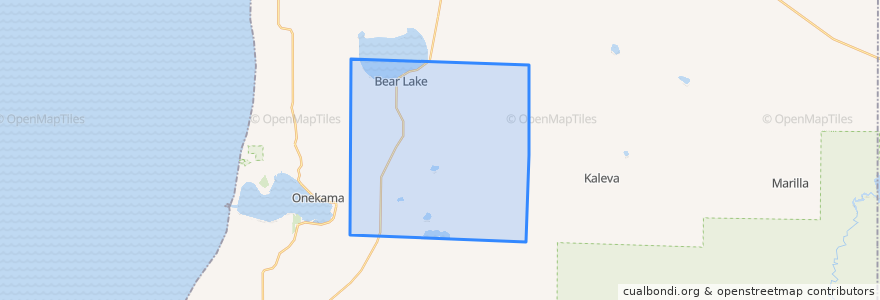 Mapa de ubicacion de Bear Lake Township.