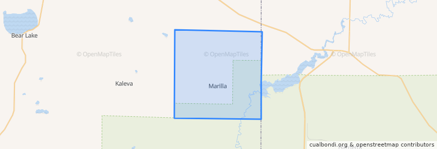 Mapa de ubicacion de Marilla Township.