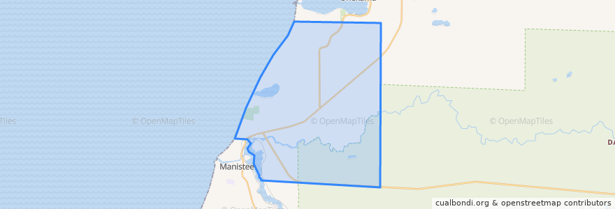 Mapa de ubicacion de Manistee Township.