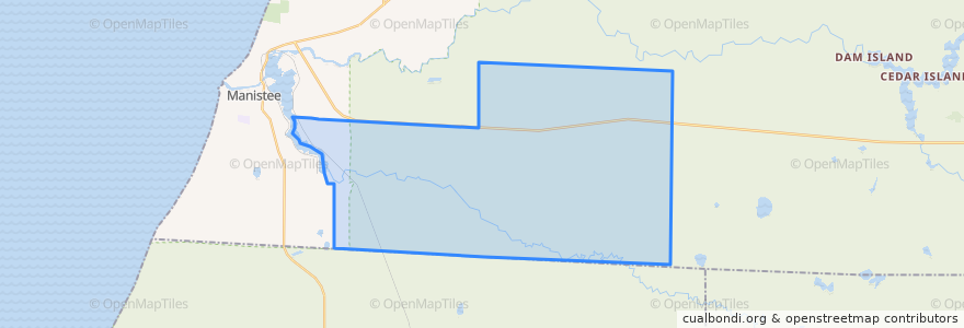 Mapa de ubicacion de Stronach Township.