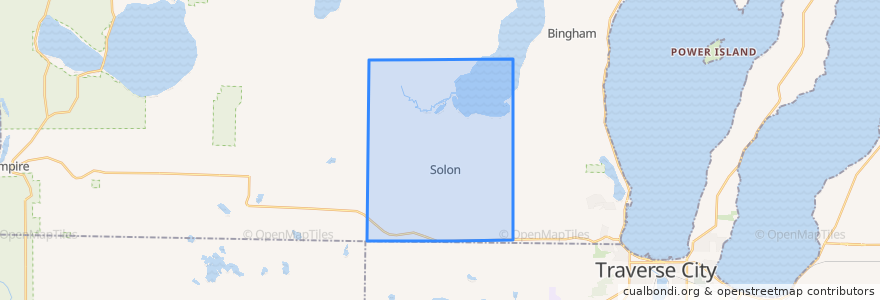 Mapa de ubicacion de Solon Township.