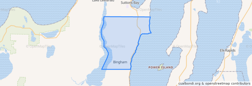 Mapa de ubicacion de Bingham Township.