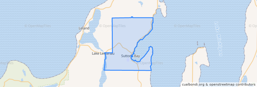 Mapa de ubicacion de Suttons Bay Township.