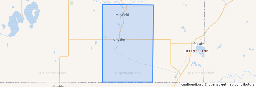 Mapa de ubicacion de Paradise Township.