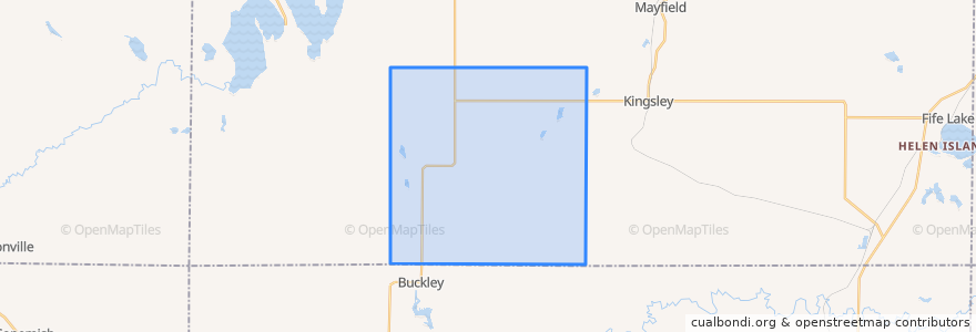 Mapa de ubicacion de Mayfield Township.