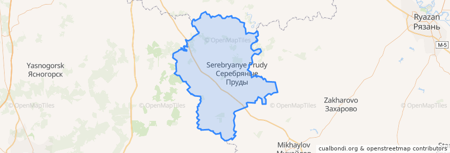 Mapa de ubicacion de городской округ Серебряные Пруды.