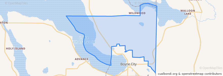 Mapa de ubicacion de Evangeline Township.