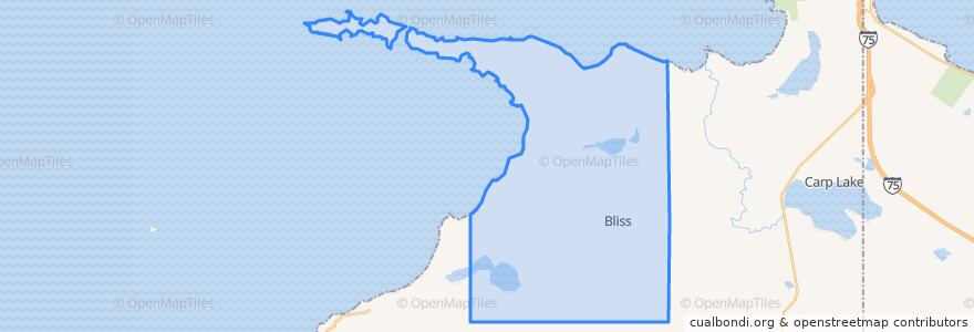 Mapa de ubicacion de Bliss Township.