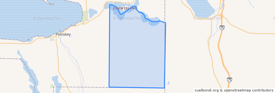 Mapa de ubicacion de Springvale Township.