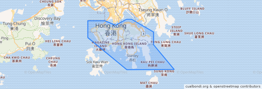 Mapa de ubicacion de 香港島.