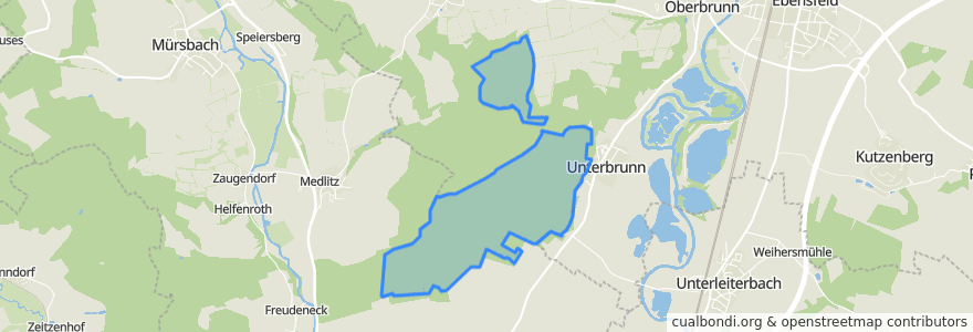 Mapa de ubicacion de Breitengüßbacher Forst.