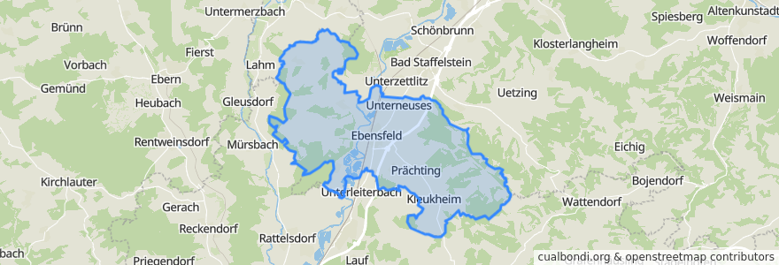 Mapa de ubicacion de Ebensfeld.